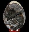 Septarian Dragon Egg Geode - Black Crystals #83395-1